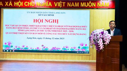 Hội nghị học tập, quán triệt, triển khai thực hiện các Nghị quyết và một số văn bản mới về công tác tổ chức xây dựng Đảng tại Đảng bộ Sở Tài chính