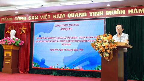 Sở Tài chính tỉnh Lạng Sơn phối hợp bồi dưỡng nghiệp vụ quản lý  tài chính – ngân sách cấp xã, lập hồ sơ thanh toán và thanh quyết  toán kinh phí mua sắm năm 2026